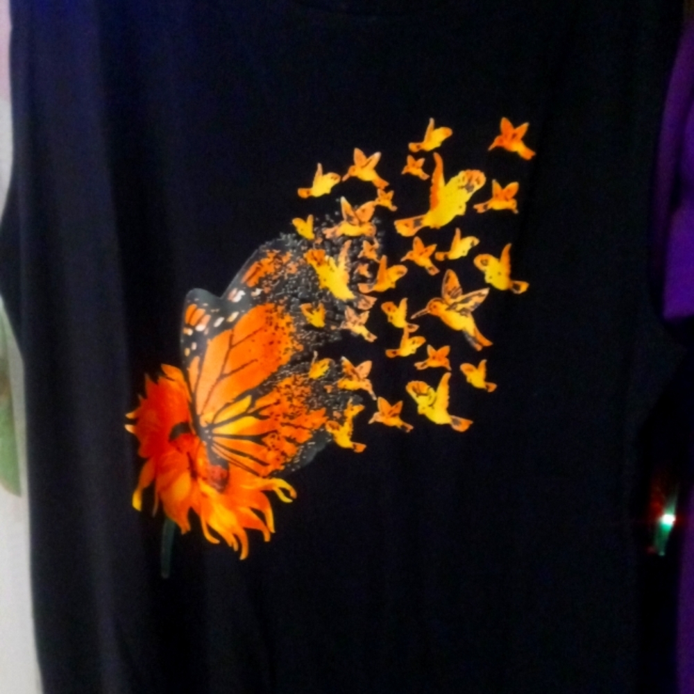 Cut off sleeve t shirt black size m